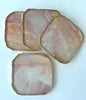 Pink Agate & Gold Leaf Coasters (Set of 4)