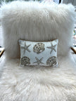 Starfish & Shells Beaded Throw Pillow