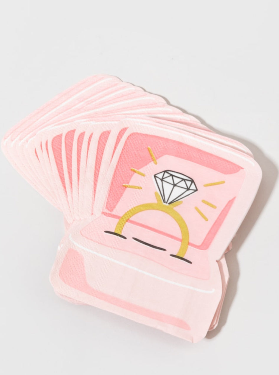 Diamond Engagement Cocktail Napkins