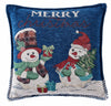 Merry Christmas Snowman Pillow