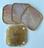 Pink Agate & Gold Leaf Coasters (Set of 4)