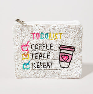 Teacher To-Do List Beaded Pouch