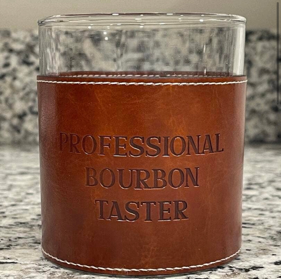 Professional Bourbon Taster Faux
Leather Rocks Glass