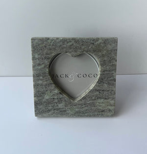 Grey Marble Heart Frame (5x5)