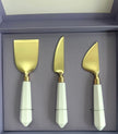 Cheese Knife Set | Ceramic & Gold