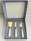 Cheese Knife Set | Ceramic & Gold