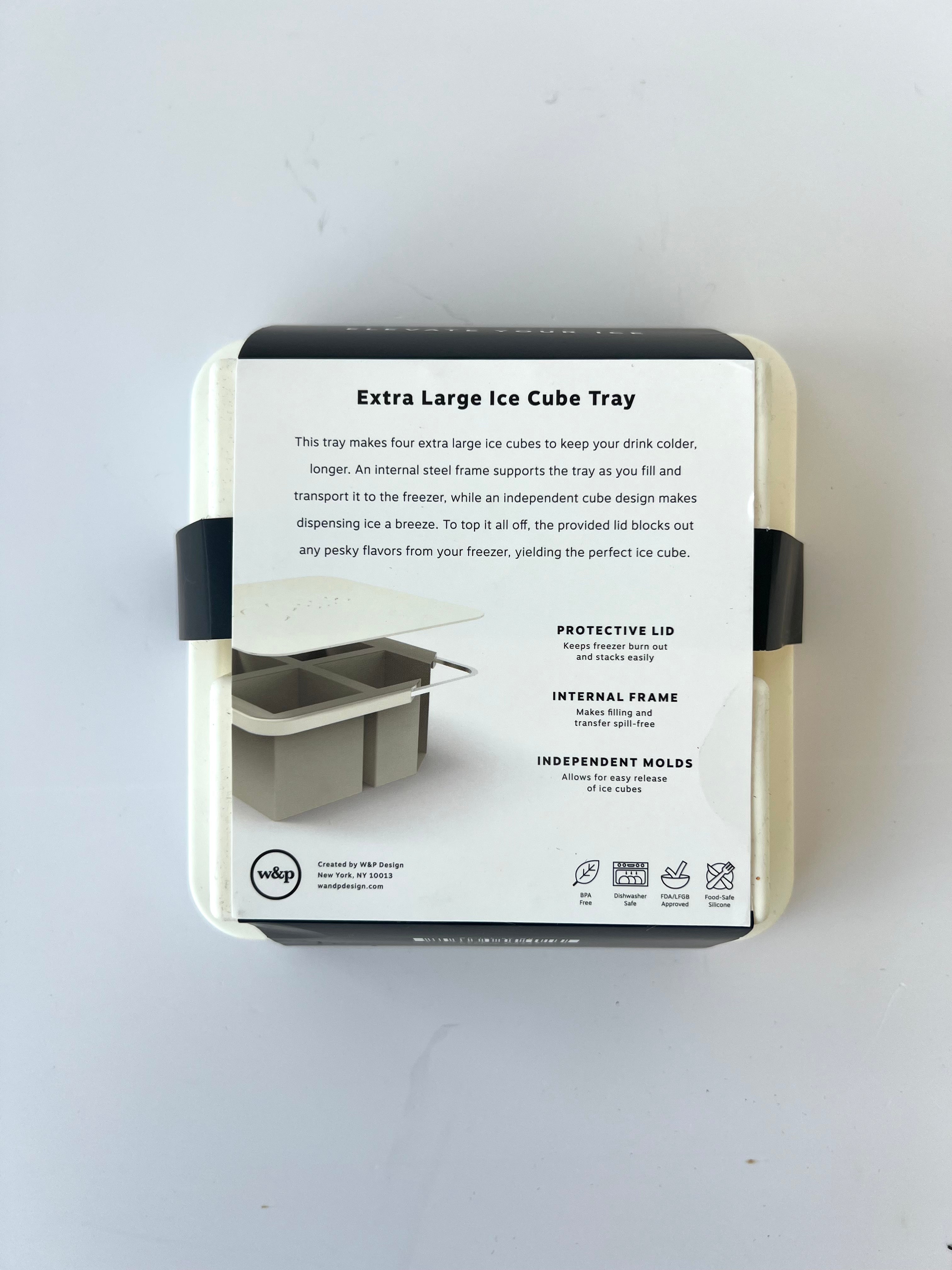 Extra Large Ice Cube Tray With Lid - Off White