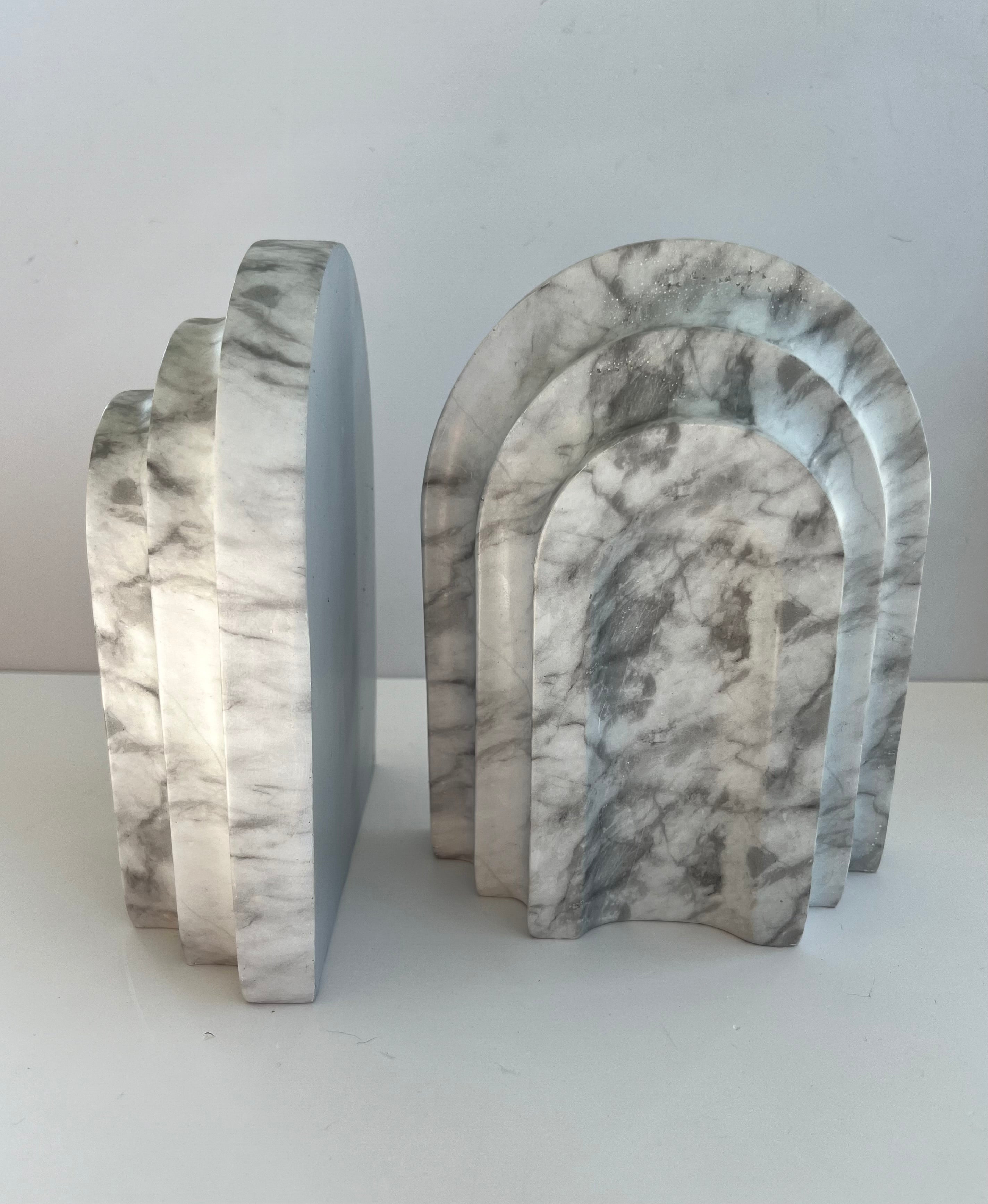 Faux Marble Bookends