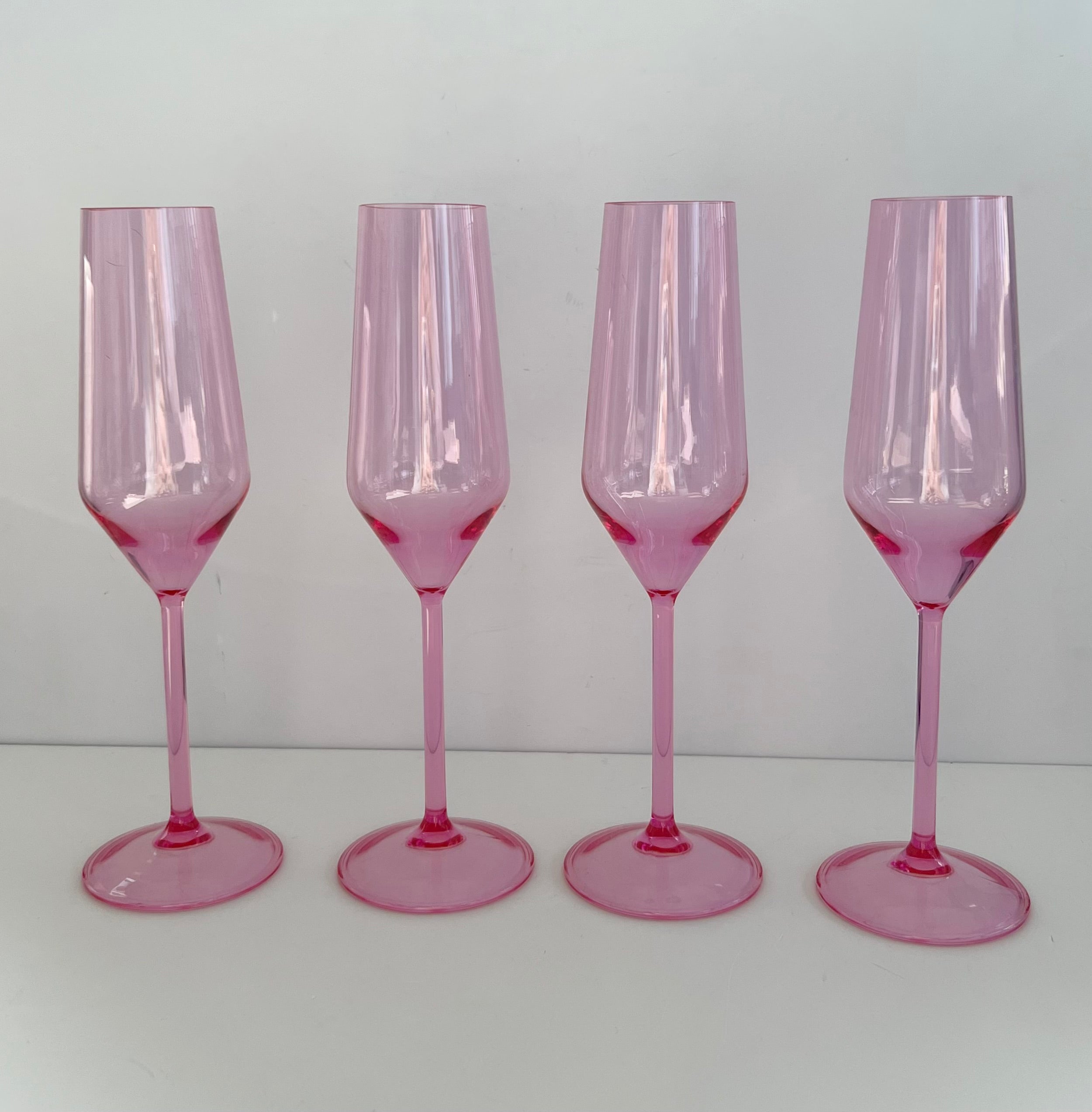 Pink Acrylic Champagne Glasses (Set of 4)