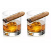 Vasos de whisky con soporte para cigarros (juego de 2)