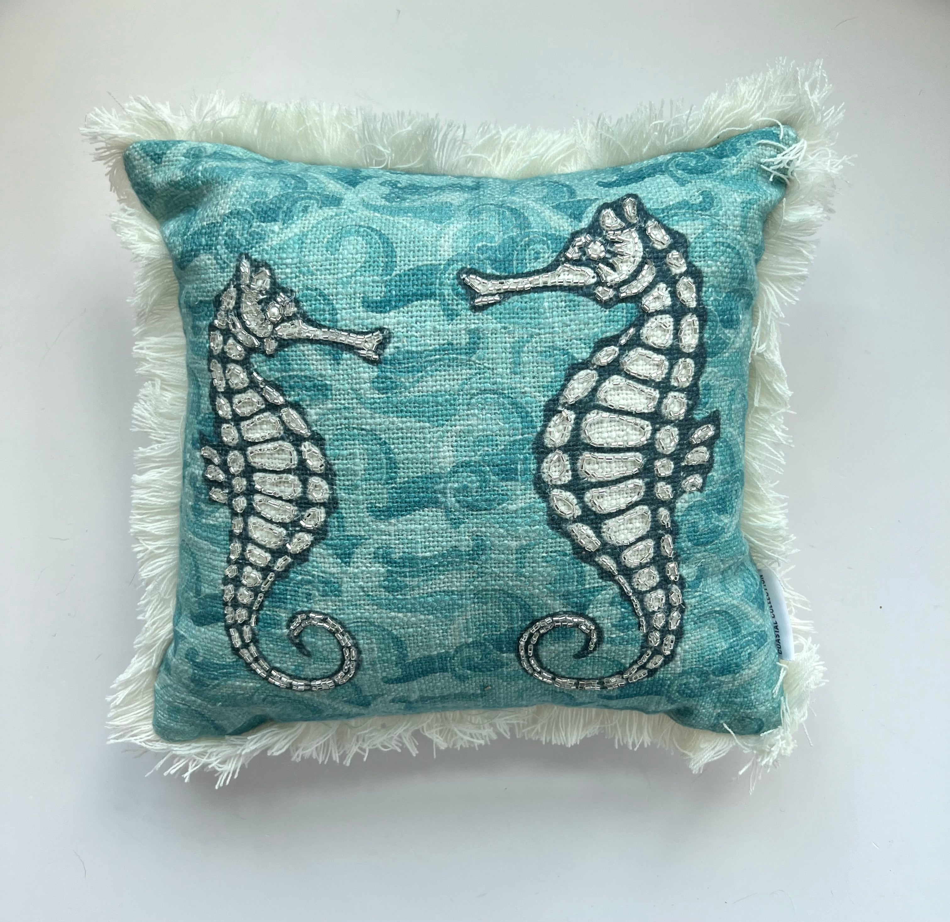 Seahorse Fringe Throw Pillow