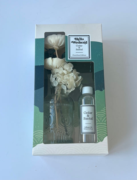 Diffuseur de roseaux floraux en cèdre et santal