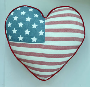 American Flag Heart Pillow