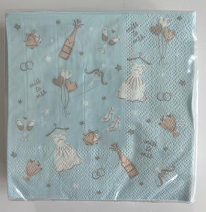 Miss to Mrs Cocktail Napkins | Blue