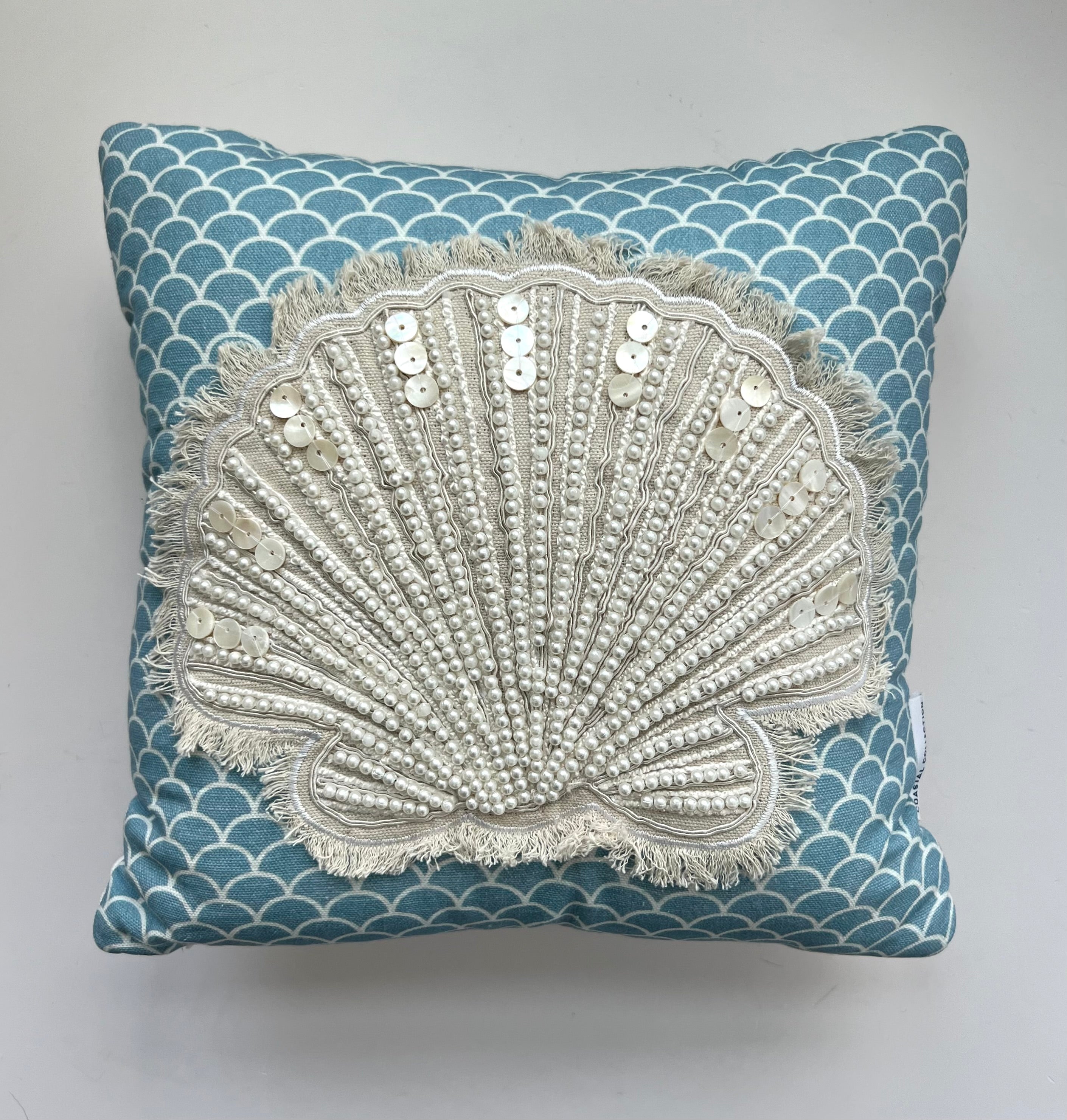 Pearls & Fringe Shell Throw Pillow