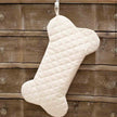 Quilted Dog Bone Stocking | Cream