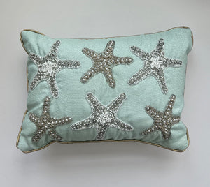 Starfish Beaded Throw Pillow