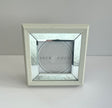 Off-white Wood & Mirror Frame (7x7)