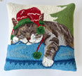 Holiday Napping Cat Hook Pillow