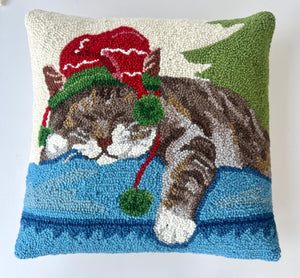 Oreiller à crochet pour chat pour la sieste des fêtes