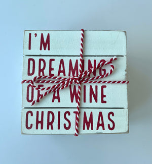 Dreaming Of A Wine Christmas | Coasters (Set of 4)