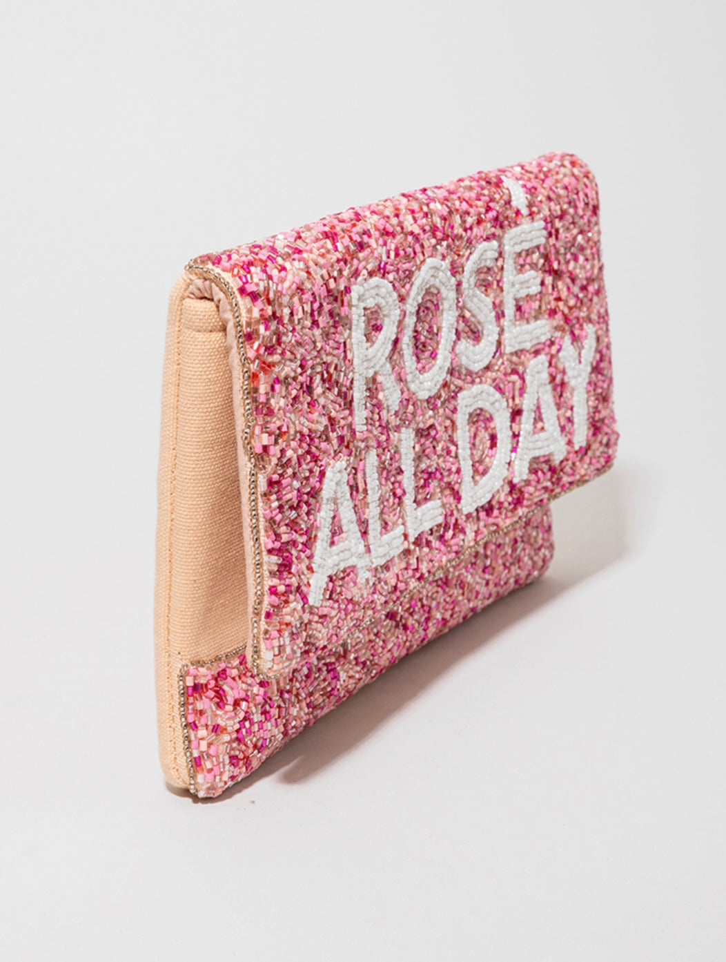 Rosé All Day Beaded Clutch