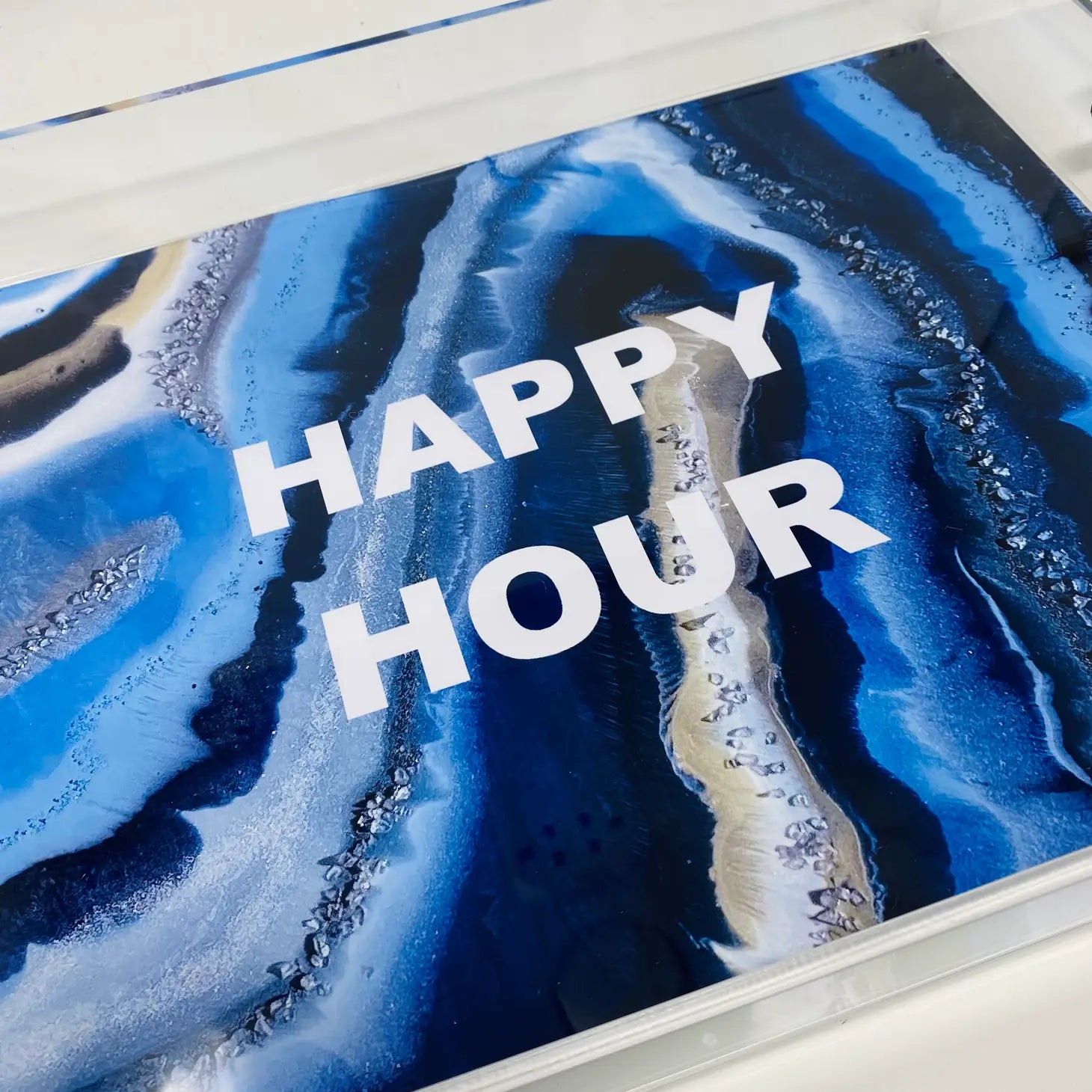 Agate Happy Hour Acrylic Tray