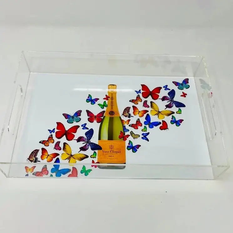 Plateau Acrylique Papillon Champagne