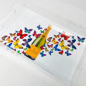 Champagne Butterfly Acrylic Tray