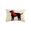 Christmas Black Lab Hook Pillow